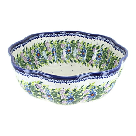 

Blue Rose Polish Pottery Lavender Meadow Scallop Bowl