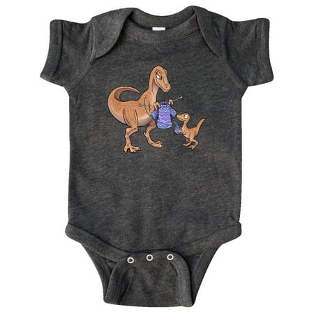 

Inktastic Knitting Dinosaur Mom with Baby Dinosaur Gift Baby Boy or Baby Girl Bodysuit