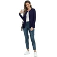 thumbnail image 5 of MLANM Women's Long Sleeve Button Down Crew Neck Classic Sweater Knit Cardigan, S Royal Blue, 5 of 7