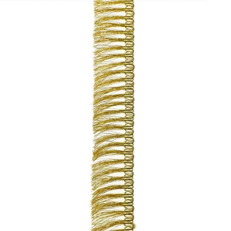 Simplicity Trim, Gold 1 inch Metallic Fringe Trim Great for Apparel, Home  Decorating, and Crafts, 2 Yards, 1 Each