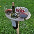 thumbnail image 6 of Wovilon Portable Beach Table For Sand And Grass - Natural Bamboo Outdoor Wine, Snack Cheese Tray With 4 Serving Utensils - Picnic Board With 6 Glasses Holders, Knife Set, Wine Opener, 6 of 9