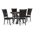 thumbnail image 1 of Linon Franklin 5 Piece Wood/Metal Faux Leather Dining Set in Rustic Umber Brown, 1 of 13
