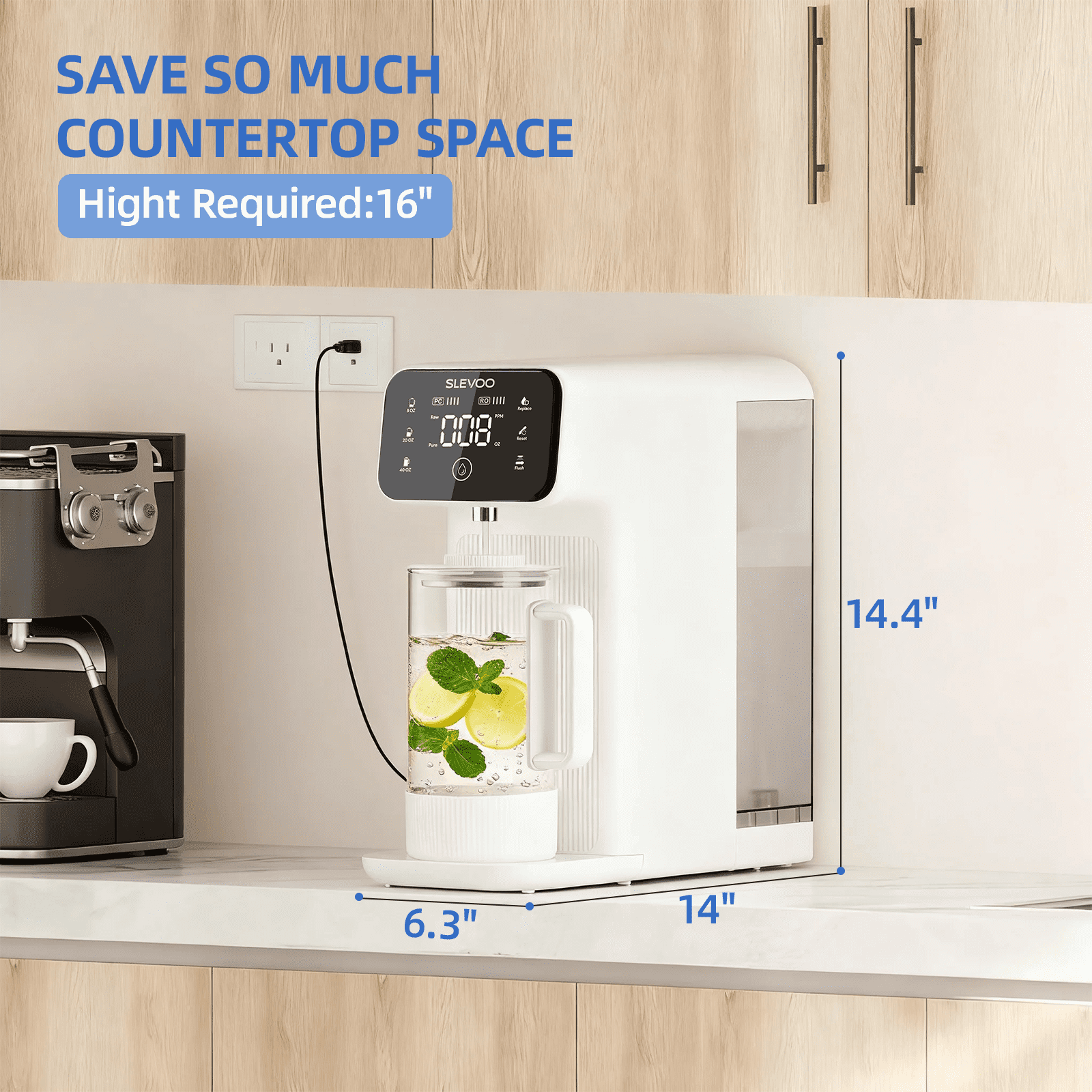 Slevoo Countertop Water Filter, 5-Stage Ro Filtration System with