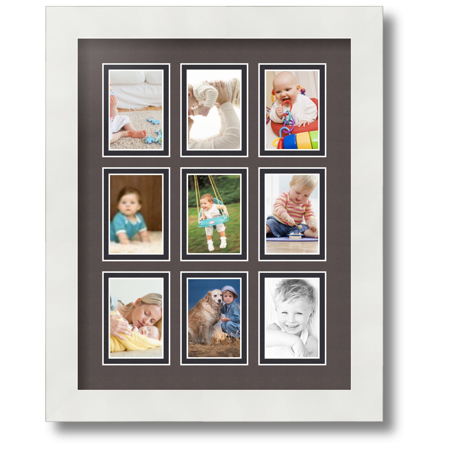 Natural Wood Golden Chain with Crystal Pendant 16×29 inch Natural Color Hanging Photo Display DIY Picture Photo Frame Collage Set Includes Wood Clips
