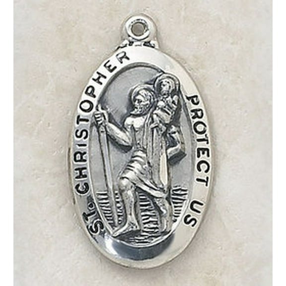 SS8747 Sterling Silver St. Christopher Medal