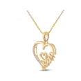 thumbnail image 2 of FB Jewels Yellow-tone Sterling Silver Womens Round Diamond Mom Heart Pendant 1/20 Cttw, 2 of 2