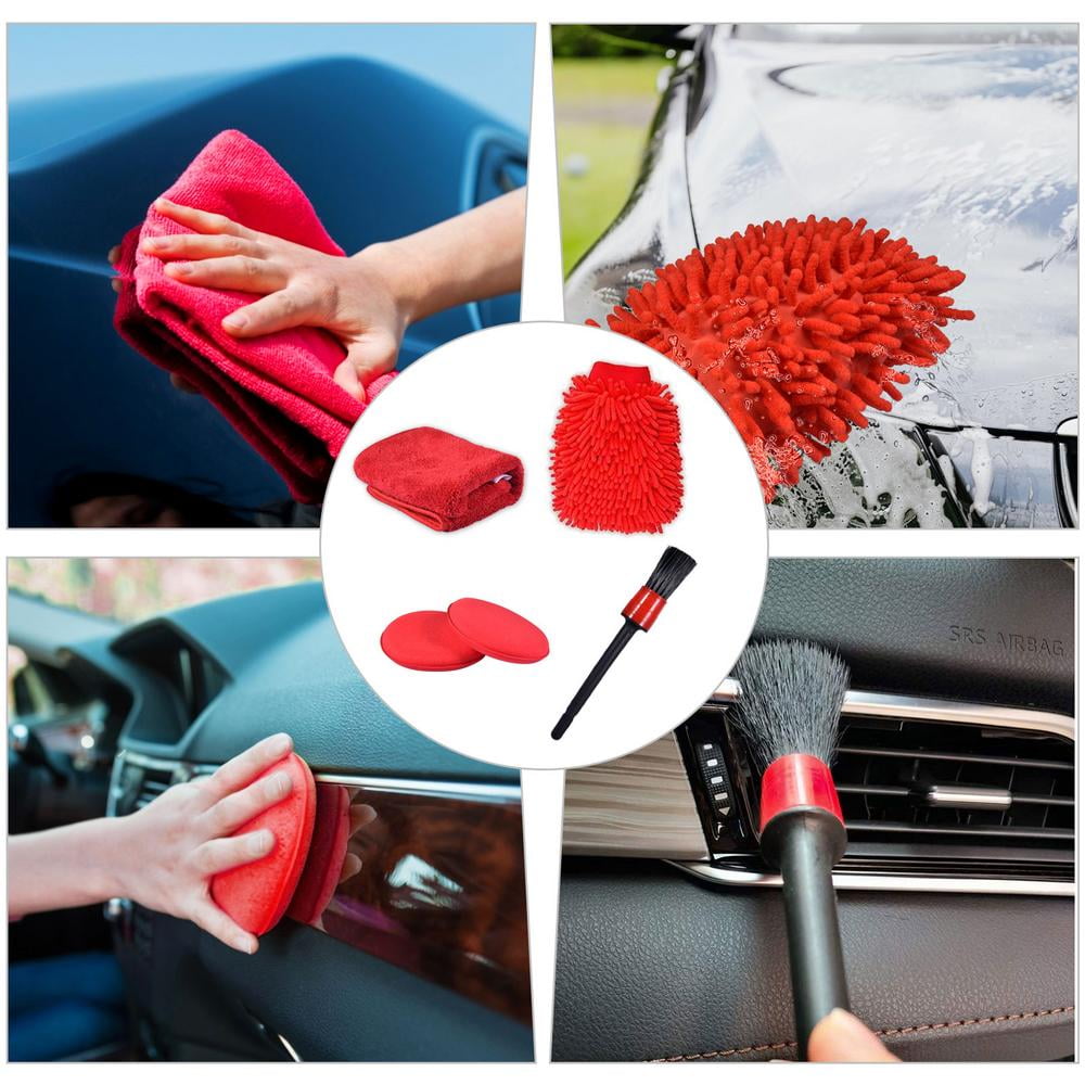 23Pcs Car Cleaning Kit Interior Exterior Detailing Brush Set Wash Cleaner  Supply