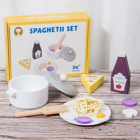 Early Childhood Education Wooden Puzzle Simulation Kitchen Spaghetti Play Every Game Baby Interactive Toy Set