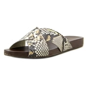 MICHAEL Michael Kors Womens SOMERLY Leather Open Toe Casual Slide Sandals