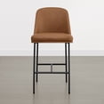 thumbnail image 6 of ReNest 27" Counter Height Bar Stools Set of 2 for Kitchen Island, Faux Leather Upholstery, Saddle Brown, 6 of 8