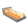 thumbnail image 2 of Ambesonne Abstract Fitted Sheet & Pillow Sham Set, Circular Round, Twinxl, Lime Green Orange Yellow, 2 of 2