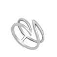 thumbnail image 4 of Open Wave Criss-Cross Ring .925 Sterling Silver Thumb Band Jewelry Female Male Unisex Size 5, 4 of 4