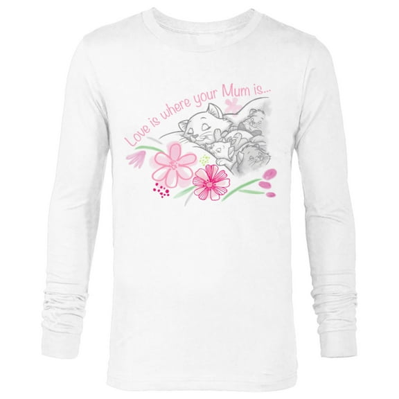 Disney The Aristocats Love is Where Your Mum Is Mother’s Day - Long Sleeve T-Shirt for Men - Customized-White