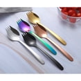 thumbnail image 3 of 6pcs Dual Purpose Noodle Salad Spoon Fork Stainless Steel Dinner Tableware for Eating (Silver), 3 of 6