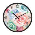 thumbnail image 2 of Voice Activated Clock with Glow Light 12 Inch Large Silent Wall Clock Battery Operated for Home Decor Roses Pattern, 2 of 8