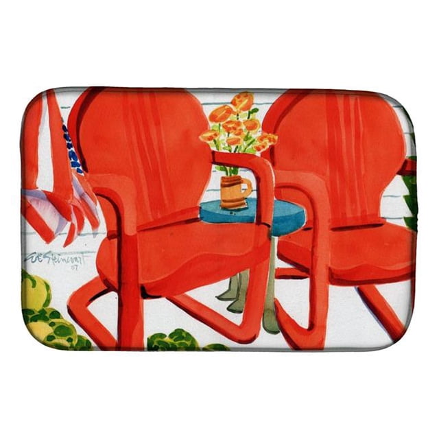 Carolines Treasures 6140DDM Chaises Rouges Patio Vue Plat Tapis de Séchage