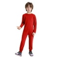 thumbnail image 4 of Hansber Unisex Kids One Piece Zip-Back Jumpsuit Special Needs Adaptive Romper Long Sleeve Plain Overalls Red 16, 4 of 6