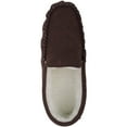 thumbnail image 6 of SNUGRUGS Mens Ronnie Suede Moccasin Slippers with Wool Inner and Suede Sole - Dark Brown - US 12, 6 of 7