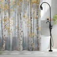 thumbnail image 2 of Yellow Grey Forest Waterproof Shower Curtain, Stall 36"x78" Washable Polyester Fabric Shower Curtains for Bathroom, Grey Modern Art Oil Painting Decorative Bathtub Curtain Sets with Hooks, 2 of 9