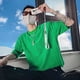 thumbnail image 2 of Camisetas para hombre, ropa informal básica verde, ropa superior holgada de moda para hombre, camiseta XL de algodón, barata, nueva, ropa de calle lisa y de moda, 2 of 5