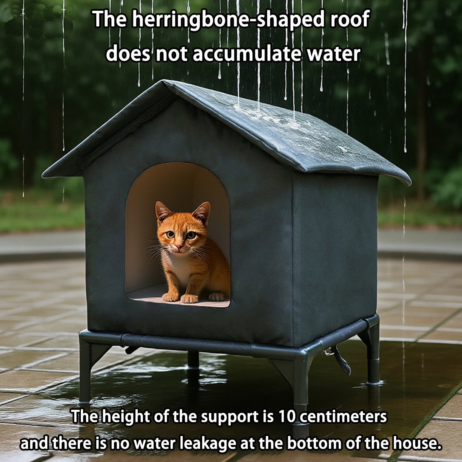 Weatherproofs Insulated Ferals Cats House Easy to Put Together,Selfwarming Shelter for Winter Outdoor Cats