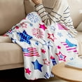 thumbnail image 5 of Yhmxh 4th of July Patriotic Throw Blanket, Independence Day American Flag Decorative Sofa Blanket Red and Blue Stars Design Soft Warm Blanket for Memorial, Labor Day, Bed, Living Room Decor, 5 of 6