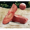 thumbnail image 5 of LUCKY STEP Womens Jelly Ballet Flats Buckle Strap Lightweight Mesh Clear Beach Sandals,Red, 5 of 11