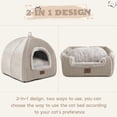 thumbnail image 3 of Camas para Gatos de Interior - Casa y Tienda para Gatos con Cojín Acolchado Extraíble y Lavable, Cama Suave y Cómoda para Gatitos, Cama para Mascotas (Grande, Beige), 3 of 6