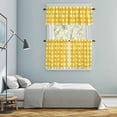 thumbnail image 5 of Yellow Plaid Kitchen Curtains Sets for Windows 36 Inch Length, Watercolor Grid Checker Gingham Farmhouse Rod Pocket Window Treatments Tier Curtains and Valances Set for Bedroom/Bathroom, 5 of 8
