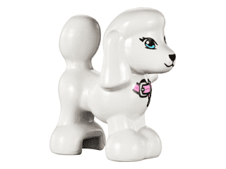 Details about   Lego White Dog French Bulldog Black Eyes Nose Mouth Bright Pink Tongue