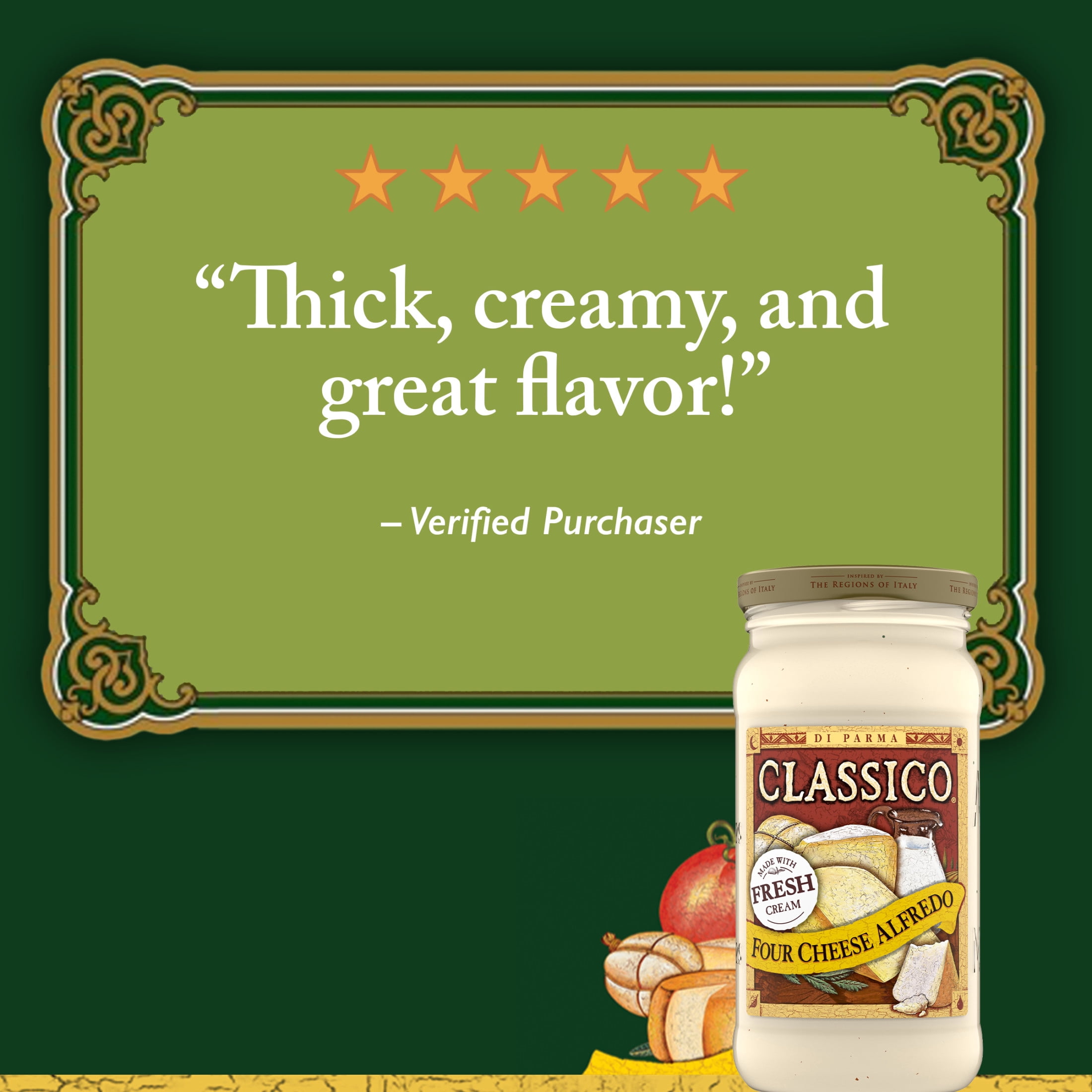 (12 pack) Classico Four Cheese Alfredo Pasta Sauce, 15 oz. Jar