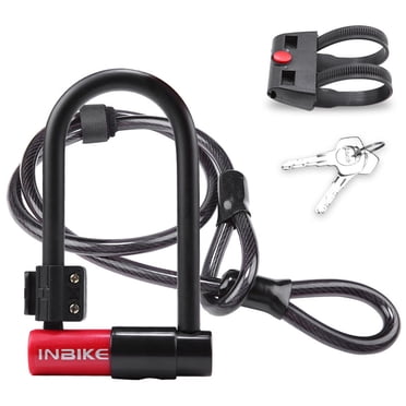 SKYSONIC Bike Lock Heavy Duty Bike U Lock With Cable 14mm