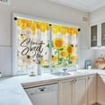 thumbnail image 5 of Yellow Sunflower Flower Kitchen Curtains, Summer Bee Boardshort Window Curtains Set of 2, Window Treatment Tier Curtains for Kitchen Over Sink Bathroom Dining Room Decor (26x36 Inch), 5 of 6