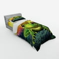 thumbnail image 3 of Ambesonne Animal Bedding Set 4 Pcs, Frog Prince with Crown, Queen, Green Yellow, 3 of 3