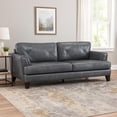 thumbnail image 7 of Lisa 88 Inch Sofa- Gray Top Grain and Split Leather- Brown Solid Wood, 7 of 7