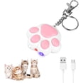 thumbnail image 1 of Puntero para gato, 7 en 1, ajustable, 5 patrones, mini linterna LED, llavero interactivo, juguete para gato LED, luz roja/púrpura/blanca recargable por USB, para herramienta de entrenamiento par, 1 of 5