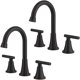 thumbnail image 1 of Grifos de baño Hurran, bronce frotado con aceite, 3 orificios, paquete de 2, 1 of 9