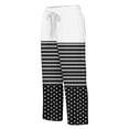 thumbnail image 5 of Zysthvn Casual Women's Capri Pants Straight Leg Polka Dot Striped Summer Womens Cropped Pants Button Drawstring with Pockets Loose, 5 of 5