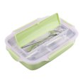 thumbnail image 3 of 304 Stainless Steel Lunch Box Heat Insulation Food Container with Chopstick and Spoon (Green), 3 of 7