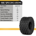 thumbnail image 5 of Ktaxon Set of 2 22x11-9 ATV All Terrain Tires, 6 Ply Tubeless Directional Knobby Trail Tires, 5 of 11