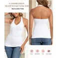 thumbnail image 2 of MANIFIQUE Compression Shapewear Tank Tops for Women, V Neck Halter Tank with Built in Bra, Tummy Control Body Shaper, 2 of 6