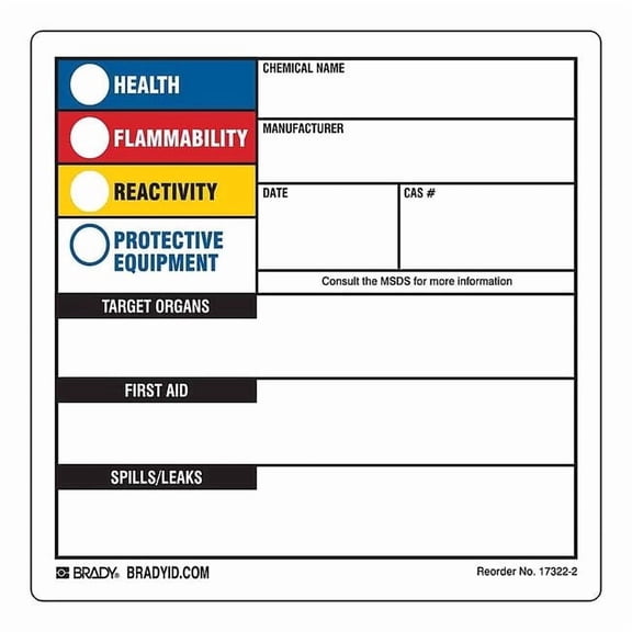 Brady Label, HMIG, Polystyrene, 10 in W, 14 in H 17322-2LS