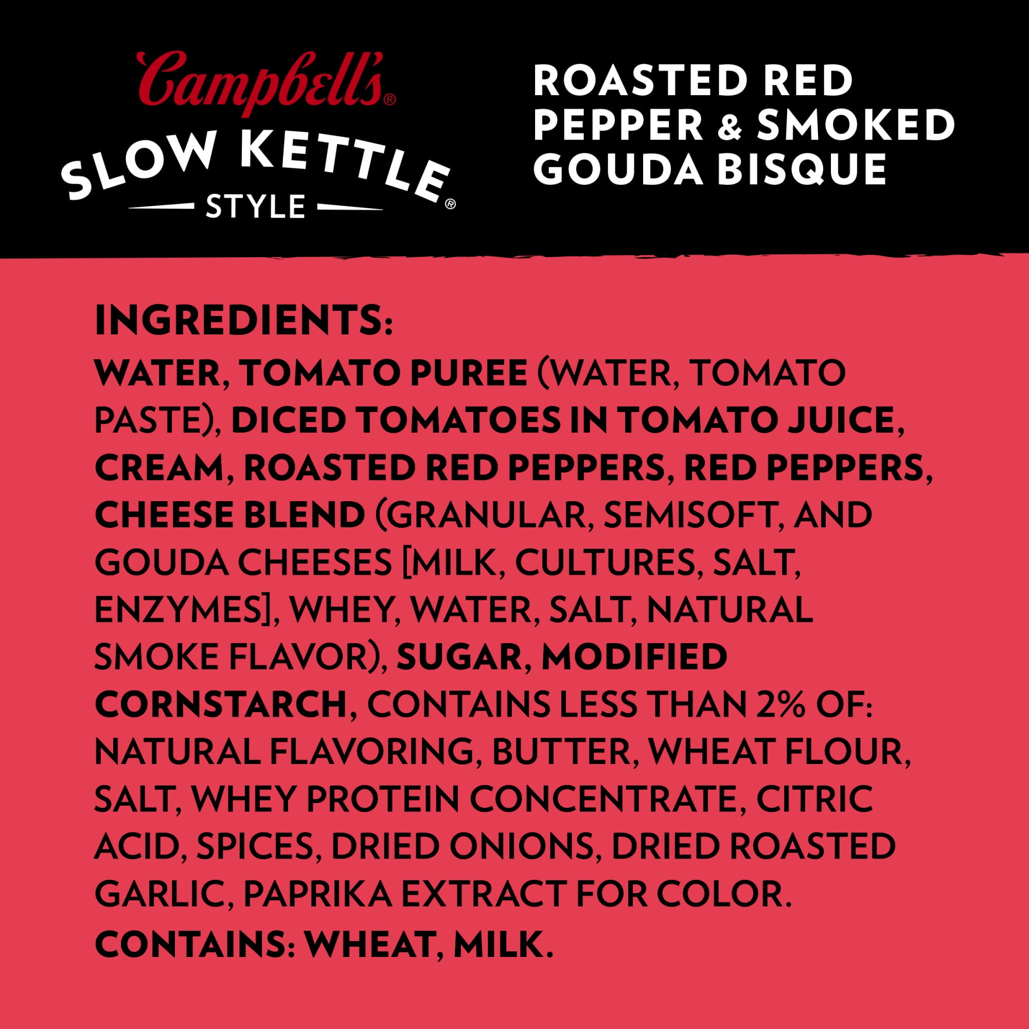 Campbell's Slow Kettle Style Roasted Red Pepper & Smoked Gouda Bisque, 15.5  oz. Tub