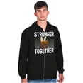 thumbnail image 5 of Stronger Together Peace Sign Equality Zip Up Hoodie Men's Women's Brisco Brands L, 5 of 6