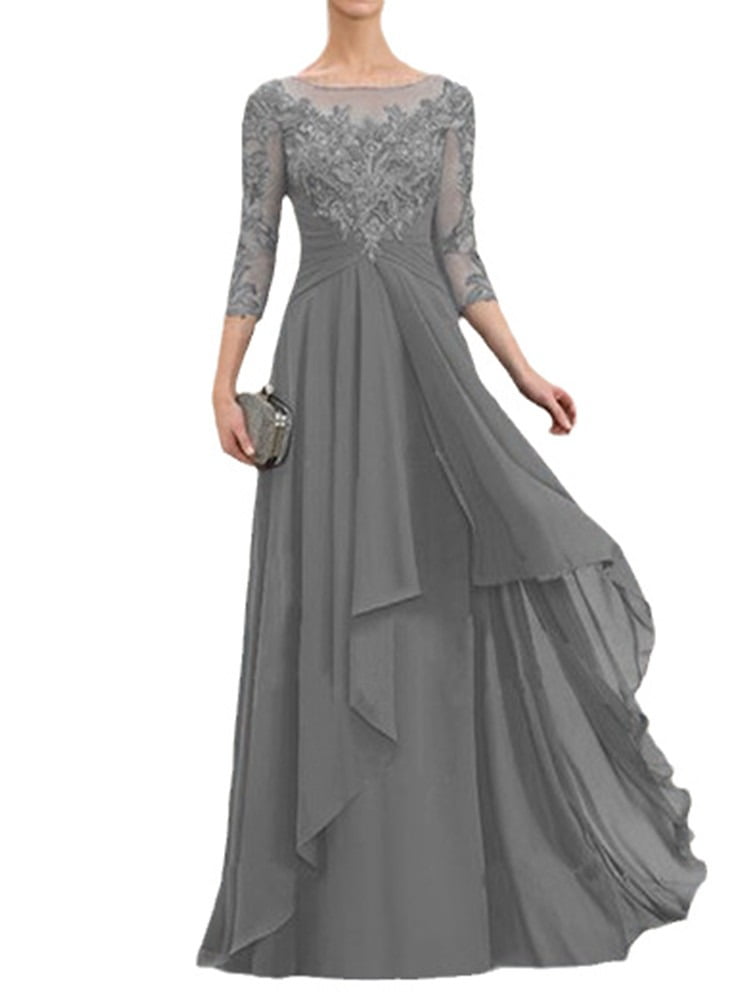 A line scoop neck chiffon dress Clearance