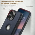 thumbnail image 3 of AIOVETEAB Compatible with iPhone 14 Pro Case Premium Leather TPU Hybrid Case Cover,Navy Blue, 3 of 6