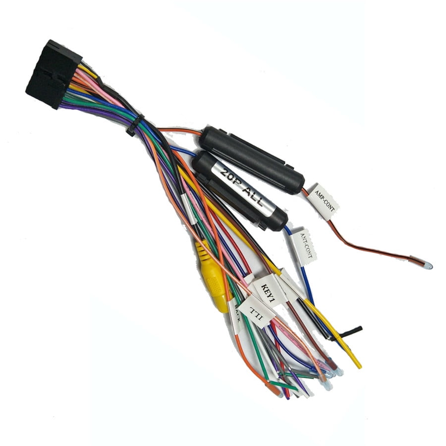 ego Melancholie Beginner 20PIN Wiring Harness Connector Adapter for Car 1/2 DIN Android Stereo Radio  DVD - Walmart.com
