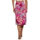 thumbnail image 3 of Faldas hawaianas para mujeres INSPIRE CHIC 2024, falda tropical con fruncido frontal y abertura, color rosa intenso para verano en la playa, 3 of 6