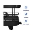 thumbnail image 5 of Compact dish drying rack for small kitchens, stainless steel sink organizer with drainboard, space saving countertop storage for dishes, black, 5 of 6