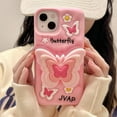 thumbnail image 6 of Pink Butterfly Phone Case Compatible with iPhone 12/12 Pro, Cute 3D Korea Dopamine Butterfly Case with Butterfly Telescopic Hold Stand Shockproof Silicone Soft Case, 6 of 13
